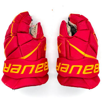 Bauer Vapor Hyperlite - Gants Pro Stock d'occasion (rouge/jaune)
